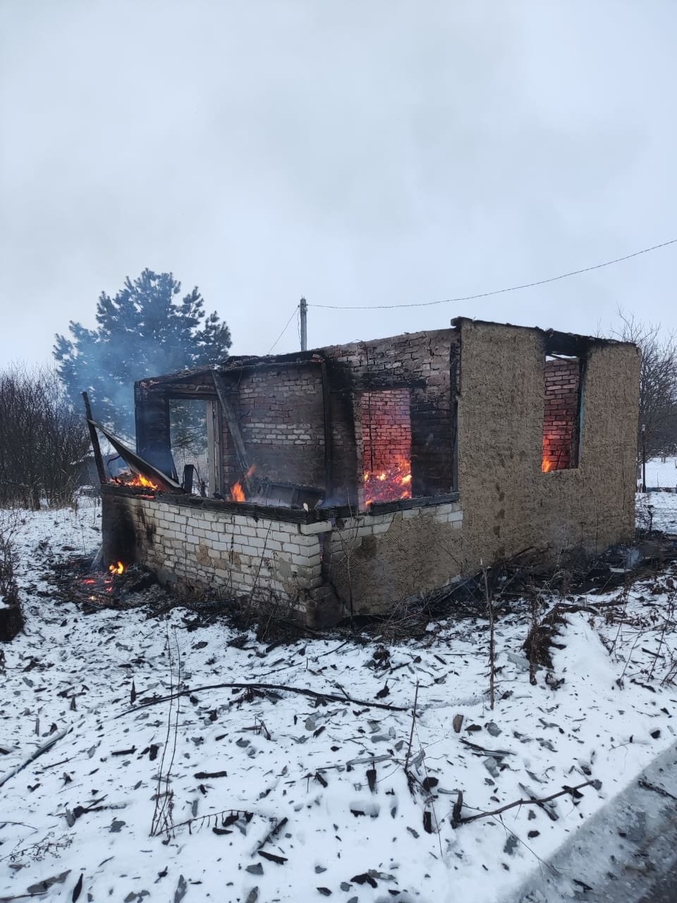 Пожар в Козельском районе, СНТ 