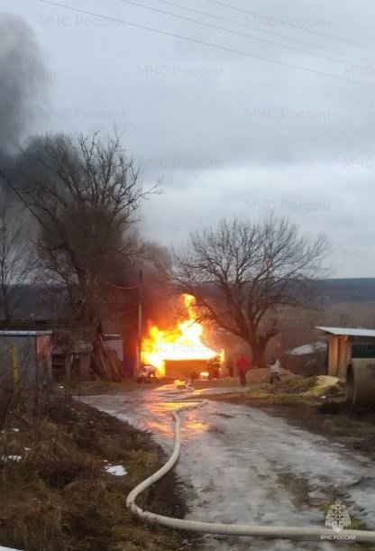 Пожар в Козельском районе, д. Клюксы, ул. Центральная